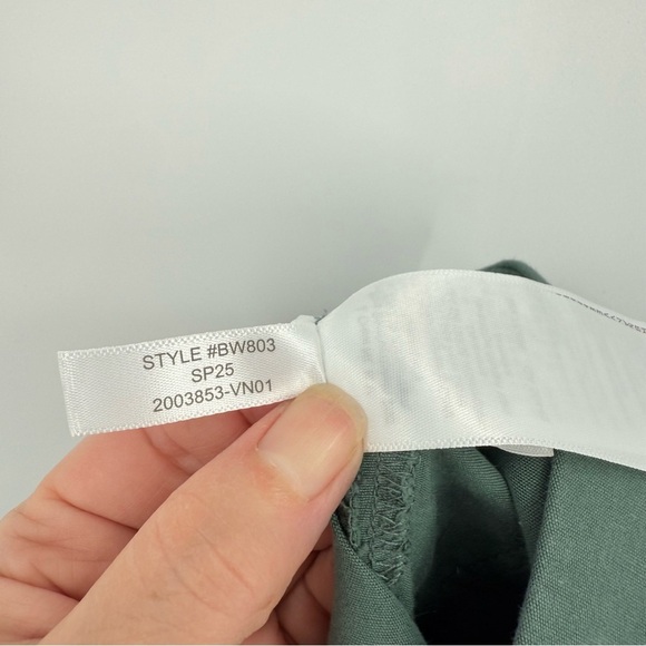 J. Crew Lizzie Linen Cotton High-rise Patch-pocket Wide Leg Pant Green Size 35 - Picture 13 of 15